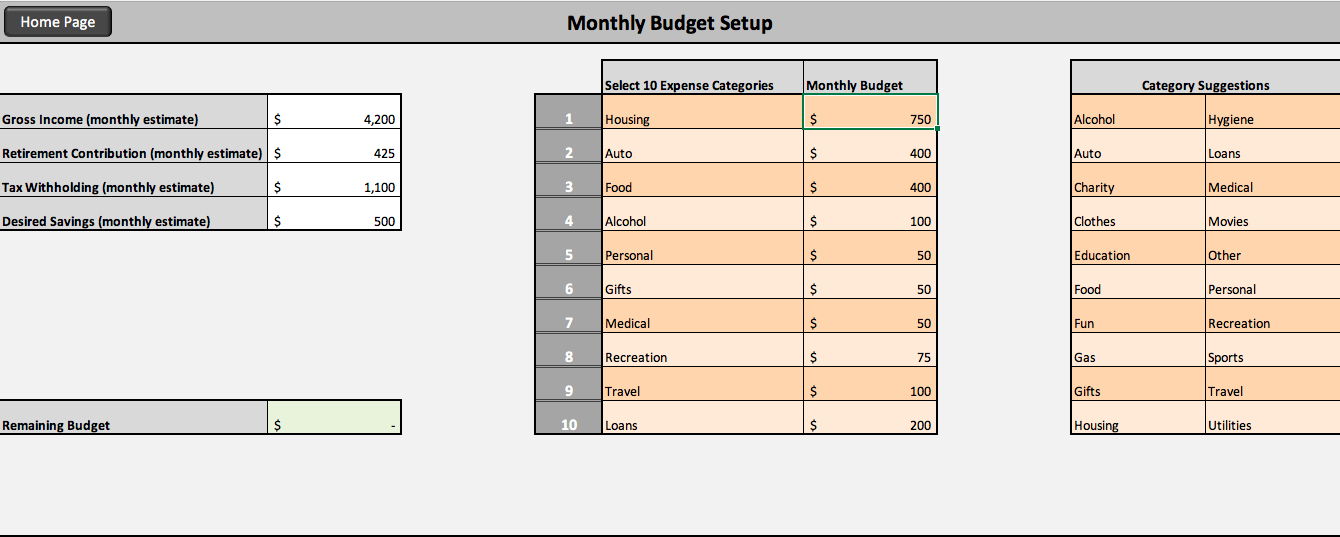 personal financial tracker excel